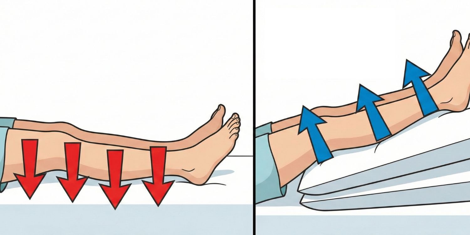 Illustration of a supported leg position