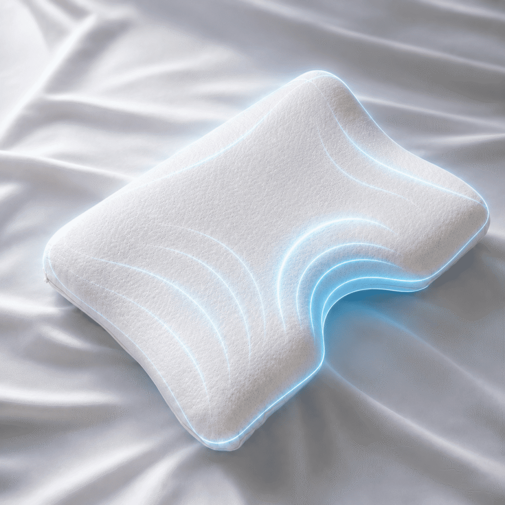Shoulder cutout on the contoured Memory pillow