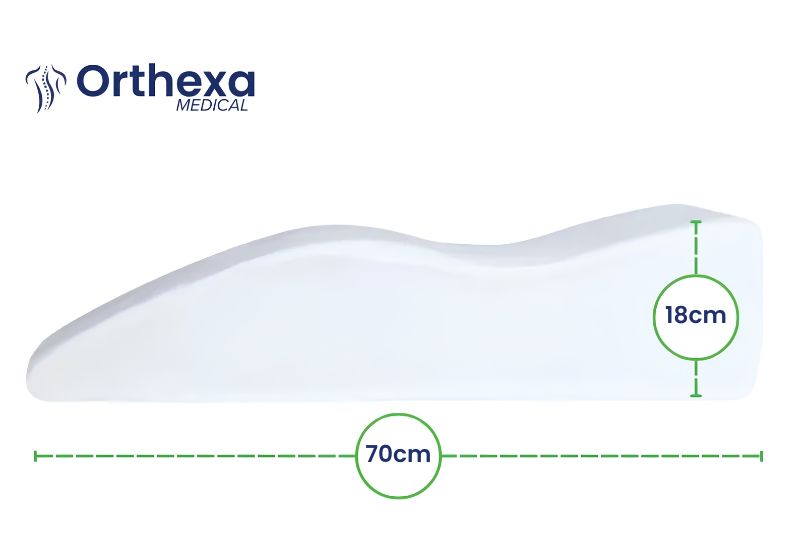 Medical pillow dimensions: 70 x 47 x 18 cm