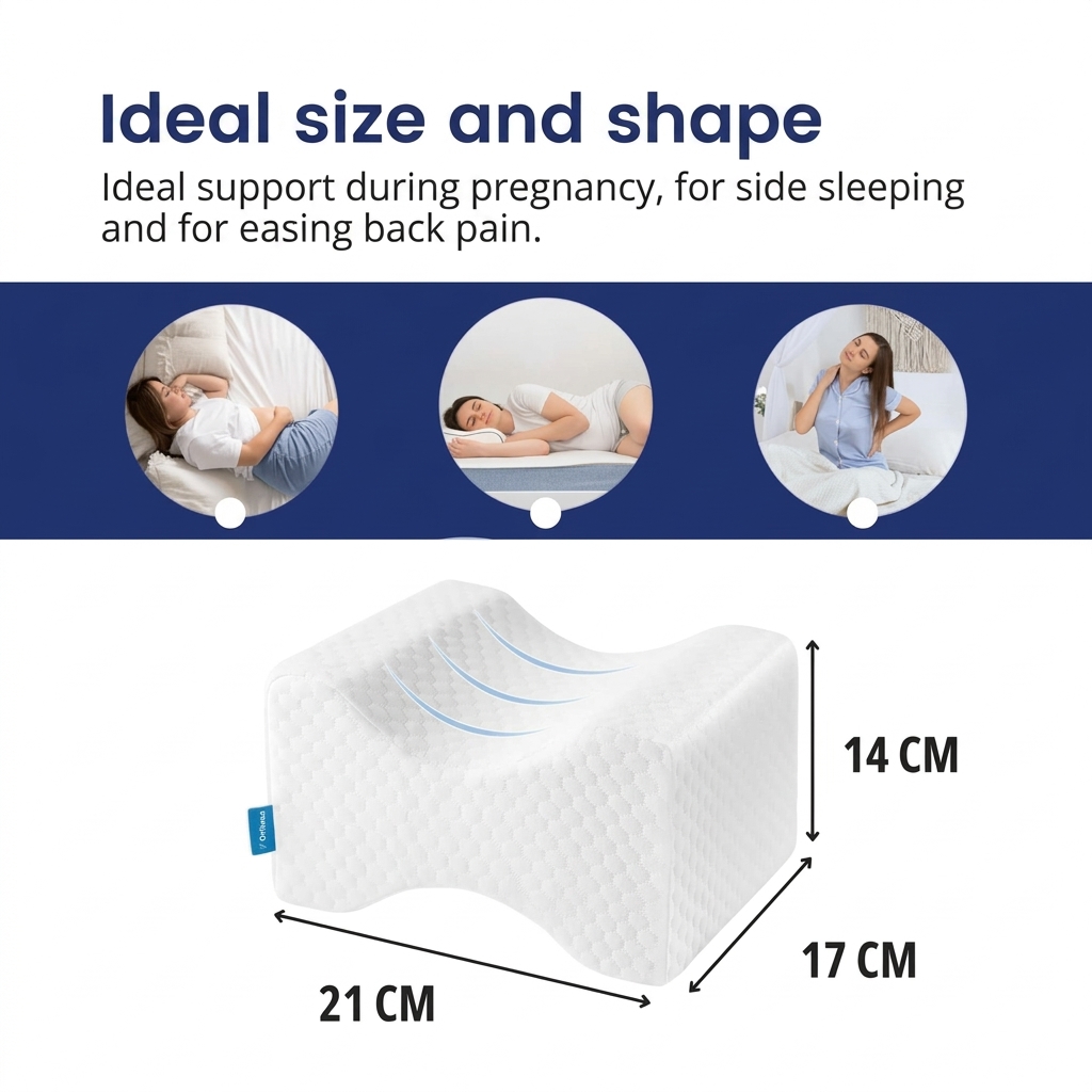 ErgoPlus knee pillow: size and shape