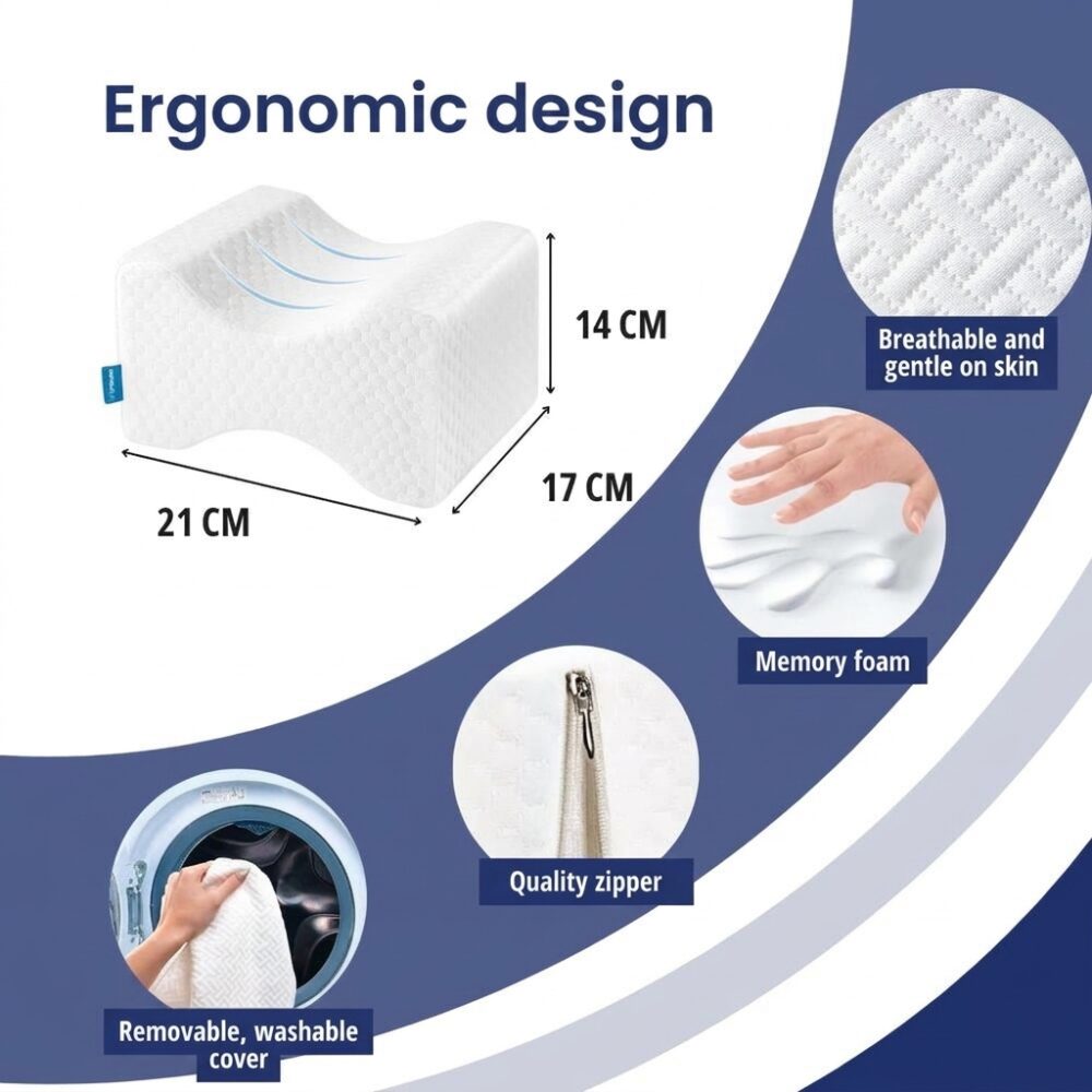 ErgoPlus knee pillow: dimensions and features