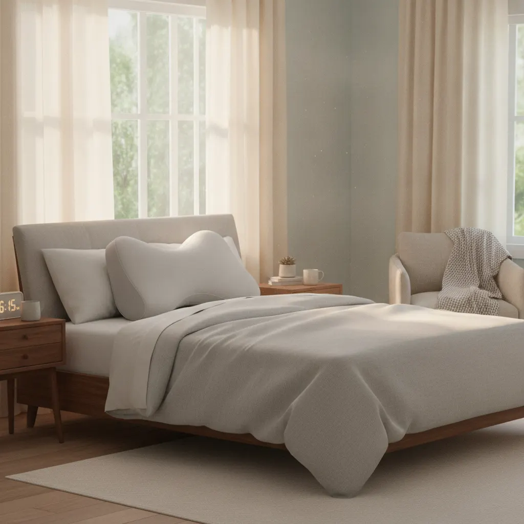 Morning sunlight in the bedroom helps regulate the circadian rhythm and improve sleep quality.