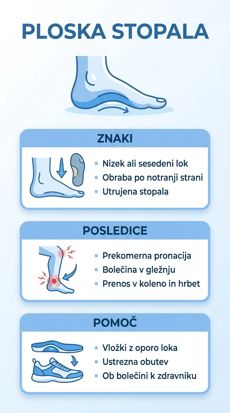 Infographic about adult flat feet, including signs, pronation, and supportive insole options.