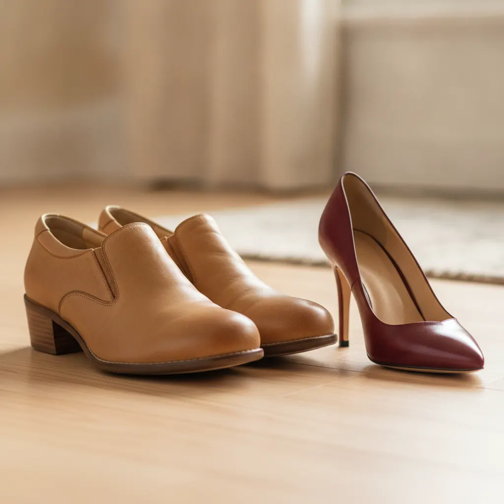 For hallux valgus, wide shoes with a rounded toe box are preferable to narrow shoes with a pointed toe.