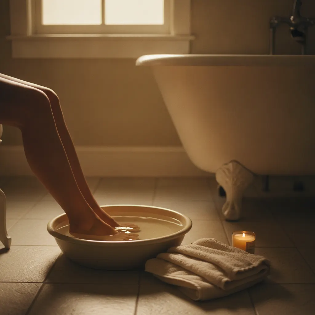A warm foot bath in the evening may relax the muscles and ease restless-legs symptoms for some people before bed.