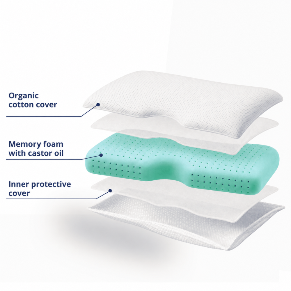 Memory contoured pillow image
